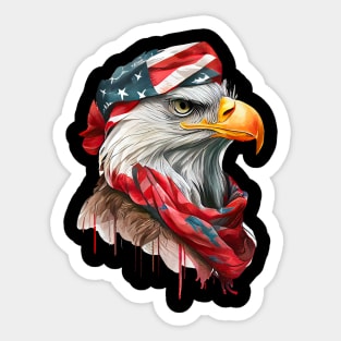 Bald Eagle 4th of July desig Sticker